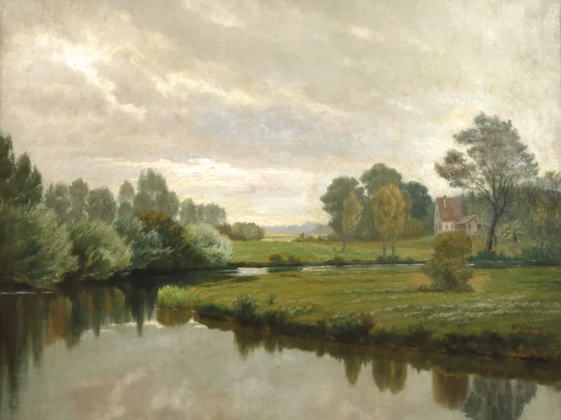 1847-Wilhelm Clemens - Paesaggio con lago